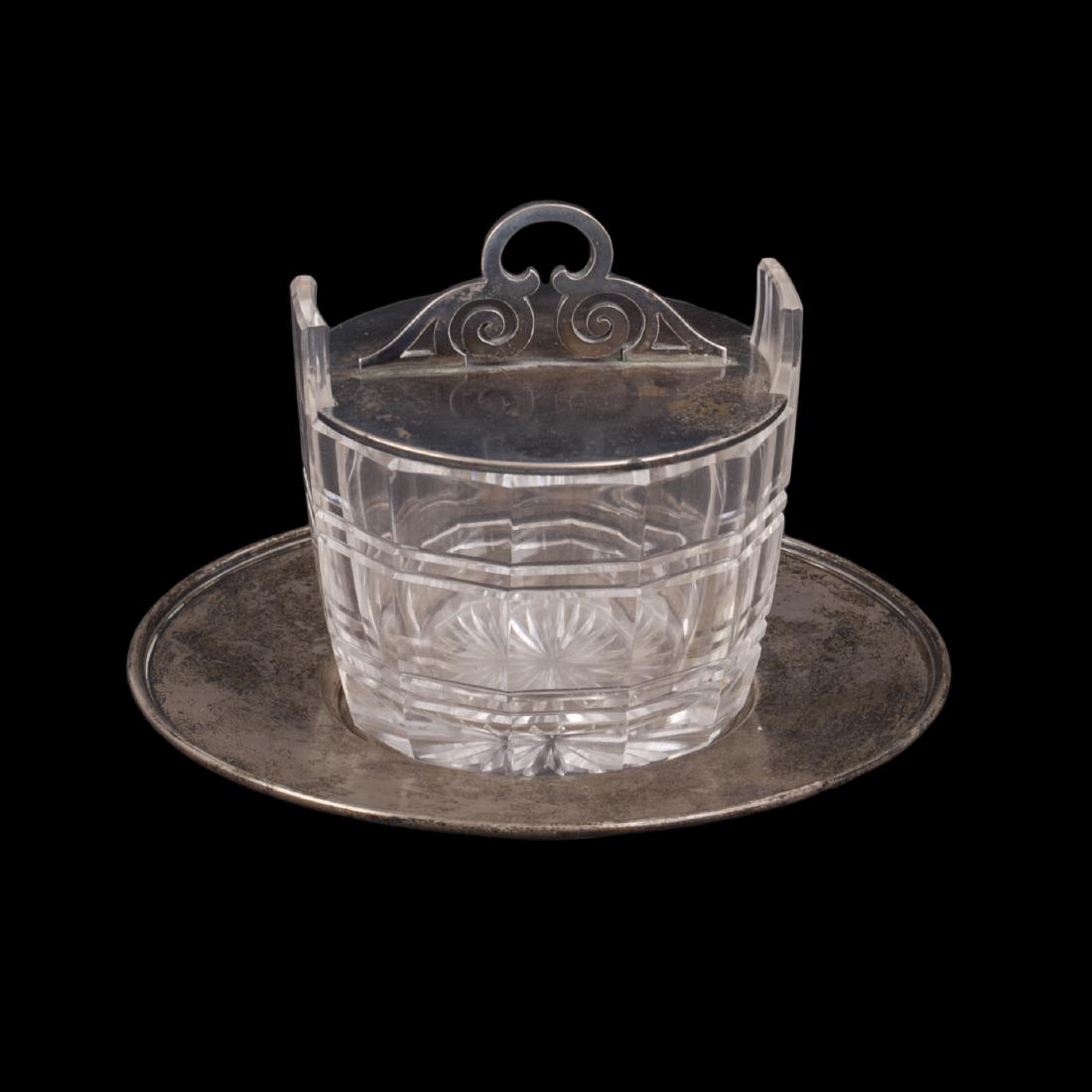 Russian silver and crystal caviar bowl — image 1