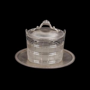 Russian silver and crystal caviar bowl — image 1