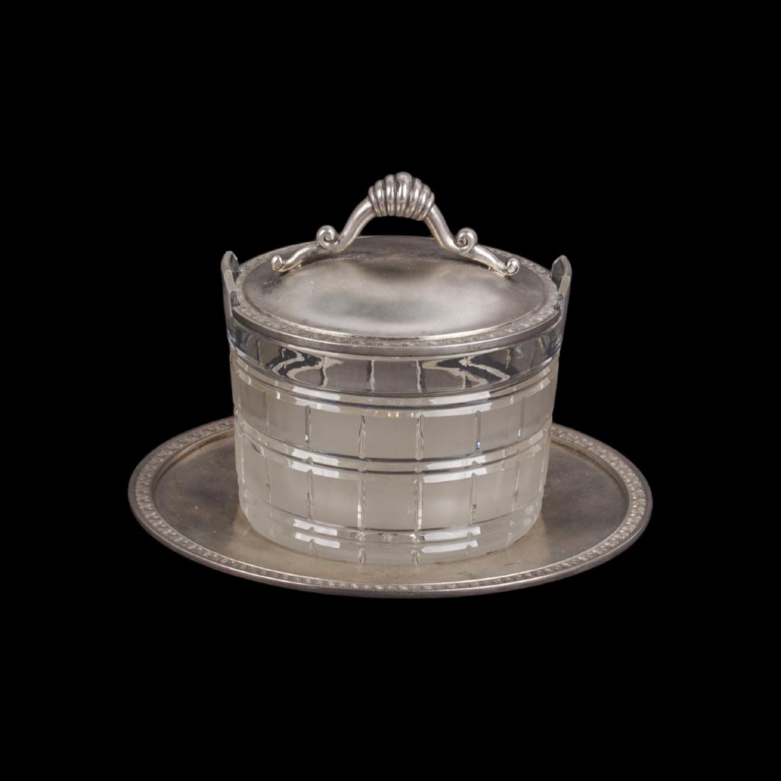 Russian silver and crystal caviar bowl — image 1