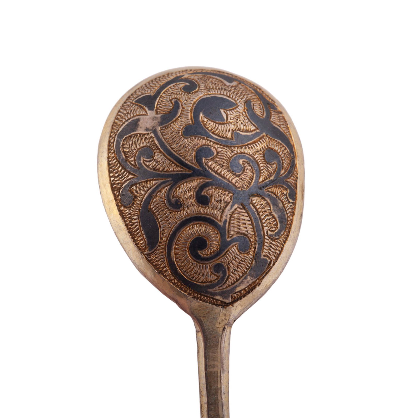 A Russian silver-gilt and niello tea spoons set — image 4