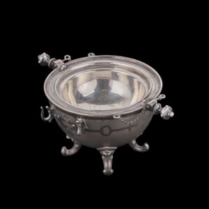 Russian white metal caviar bowl with a cooler — image 2