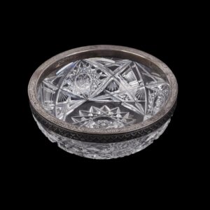 Russian silver & crystal vase with a"fish scale" — image 1