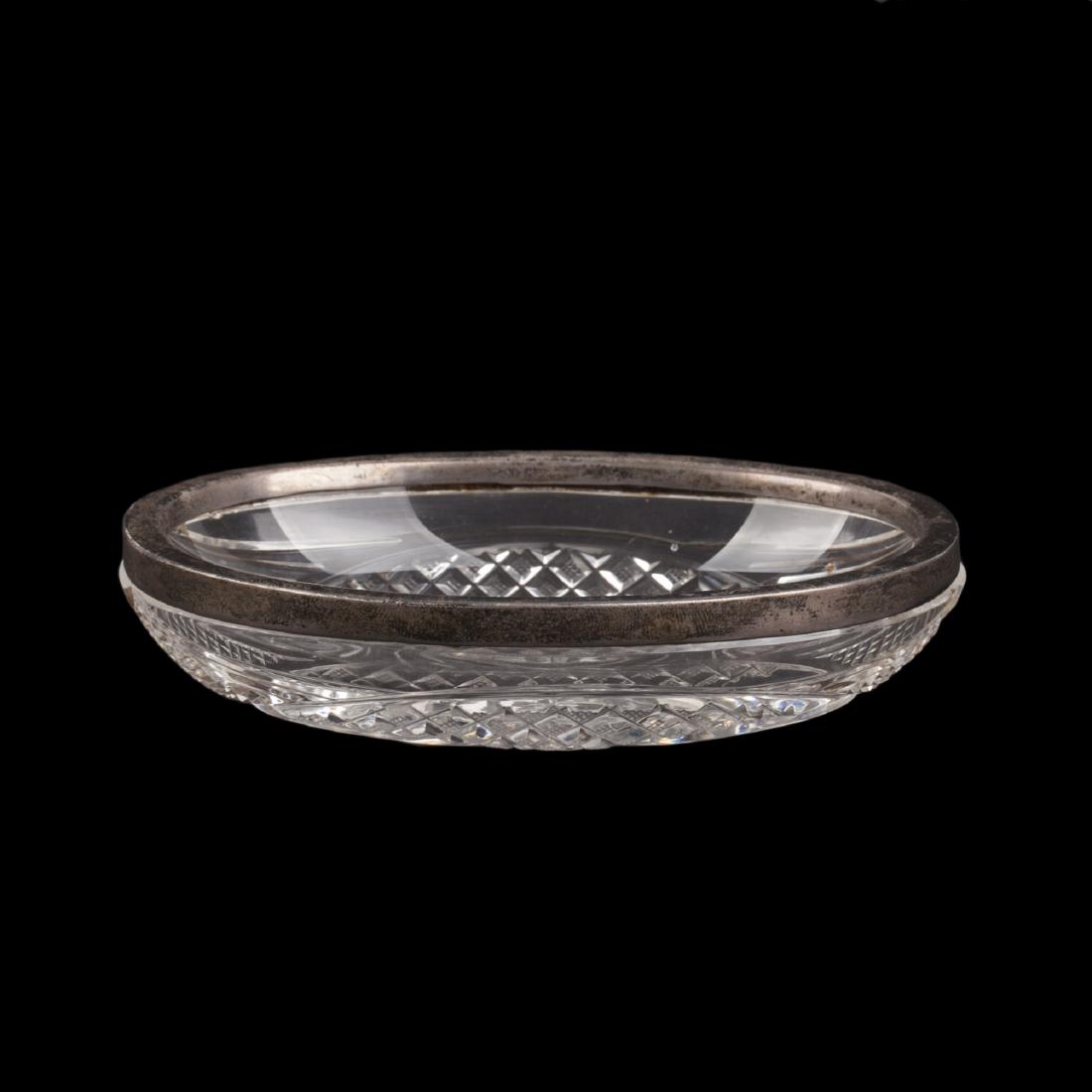 Russian silver and crystal tray — image 1