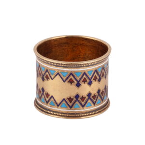A Russian silver and enamel napkin ring — image 1
