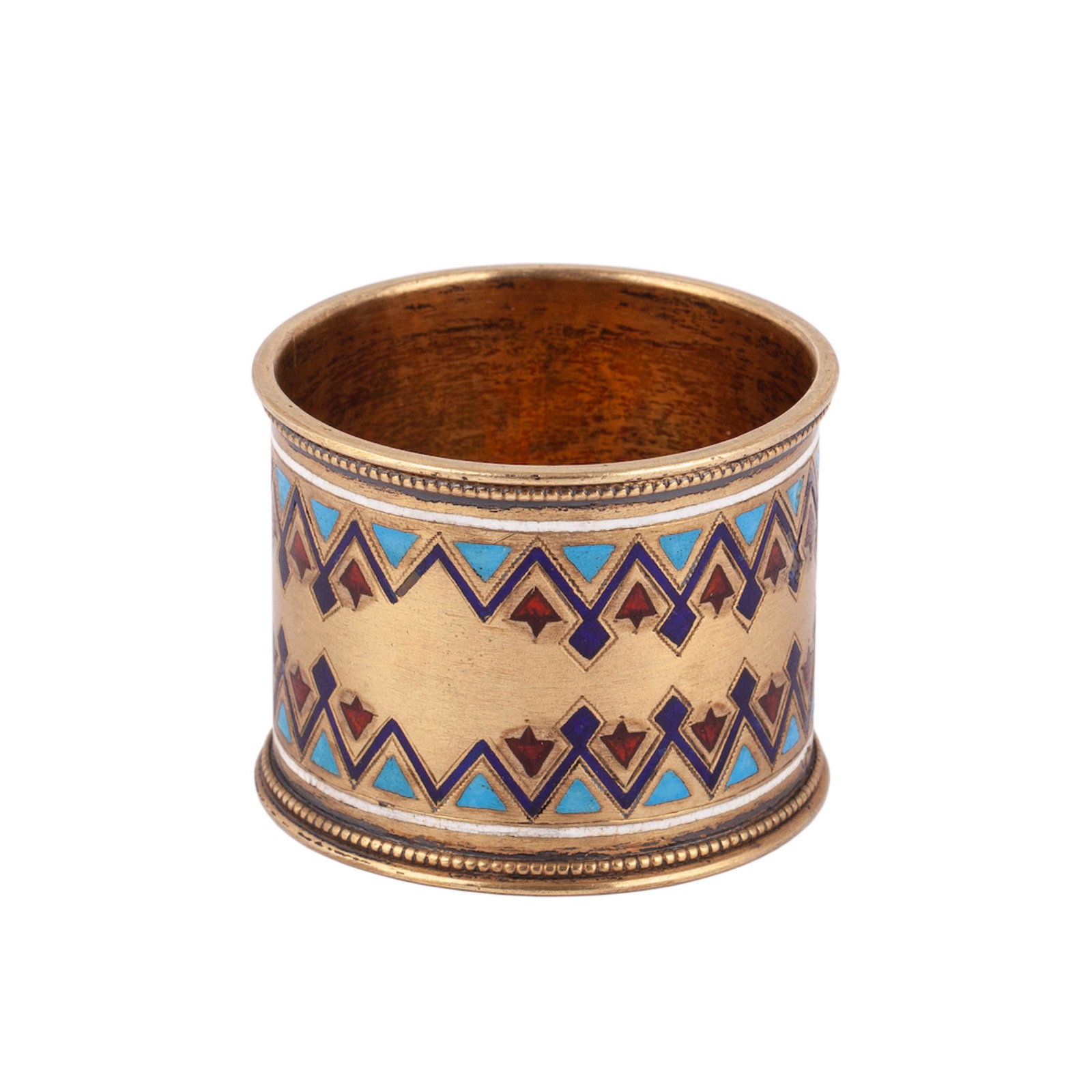 A Russian silver and enamel napkin ring — image 1