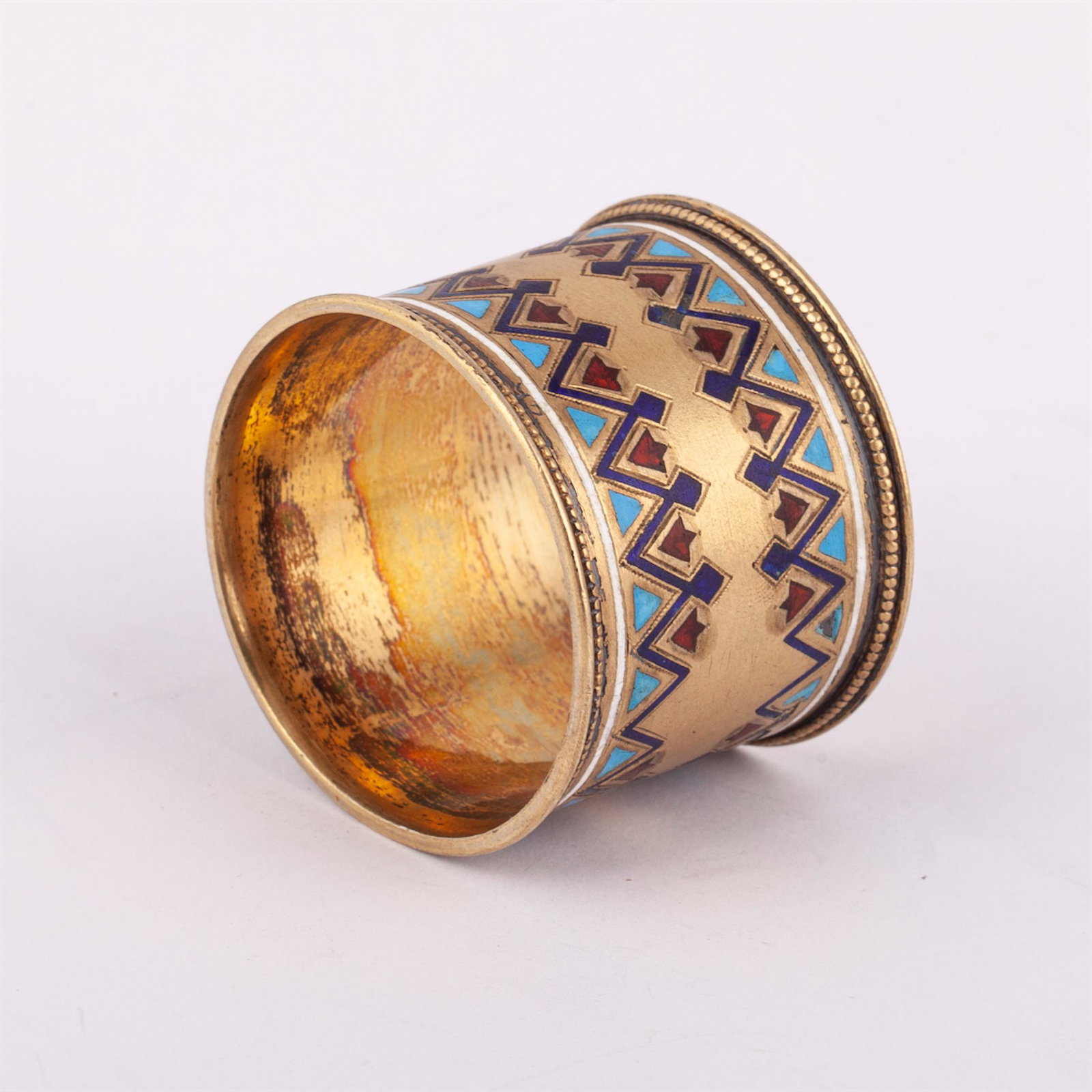 A Russian silver and enamel napkin ring — image 3