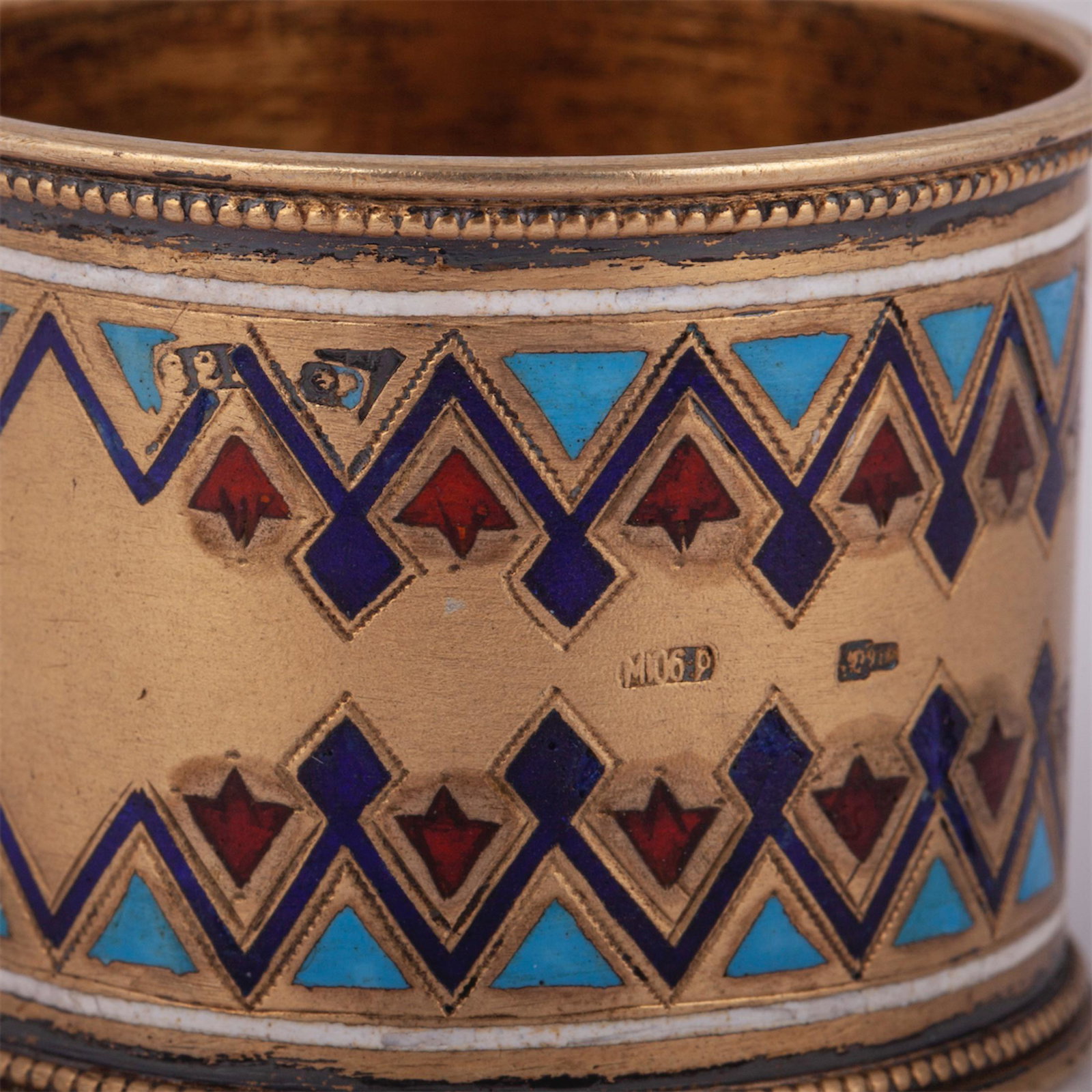 A Russian silver and enamel napkin ring — image 4