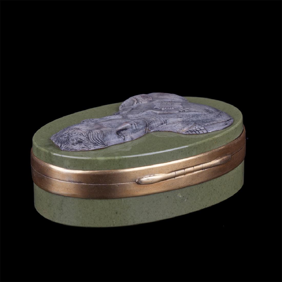 Russian silver-gilt and porfiry casket — image 3