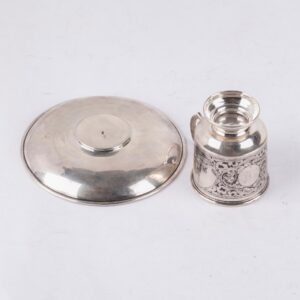 Russian silver & niello cup on a dish — image 4