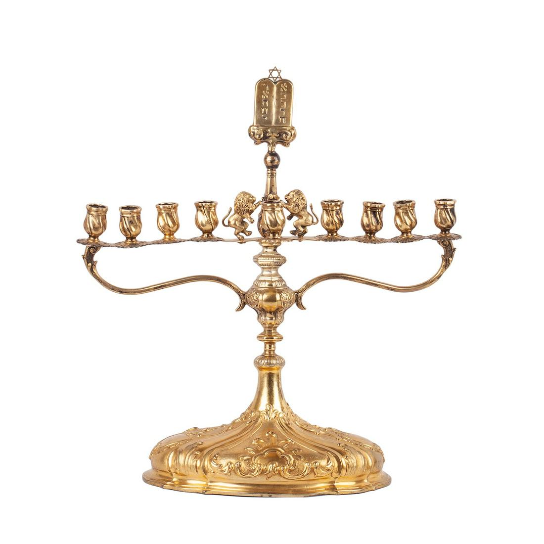 An impressive rococo style Menorah — image 1