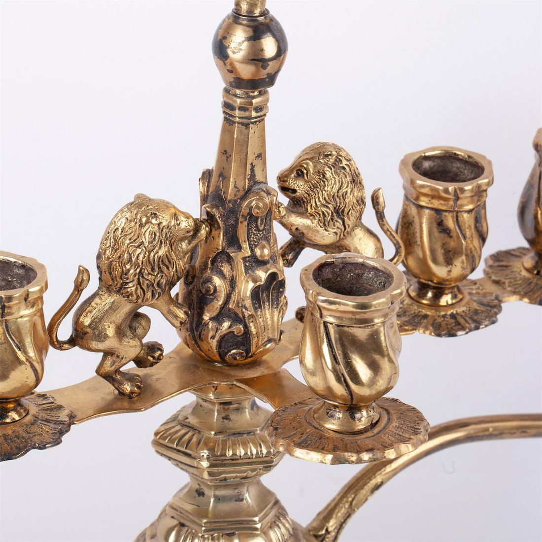 An impressive rococo style Menorah — image 3