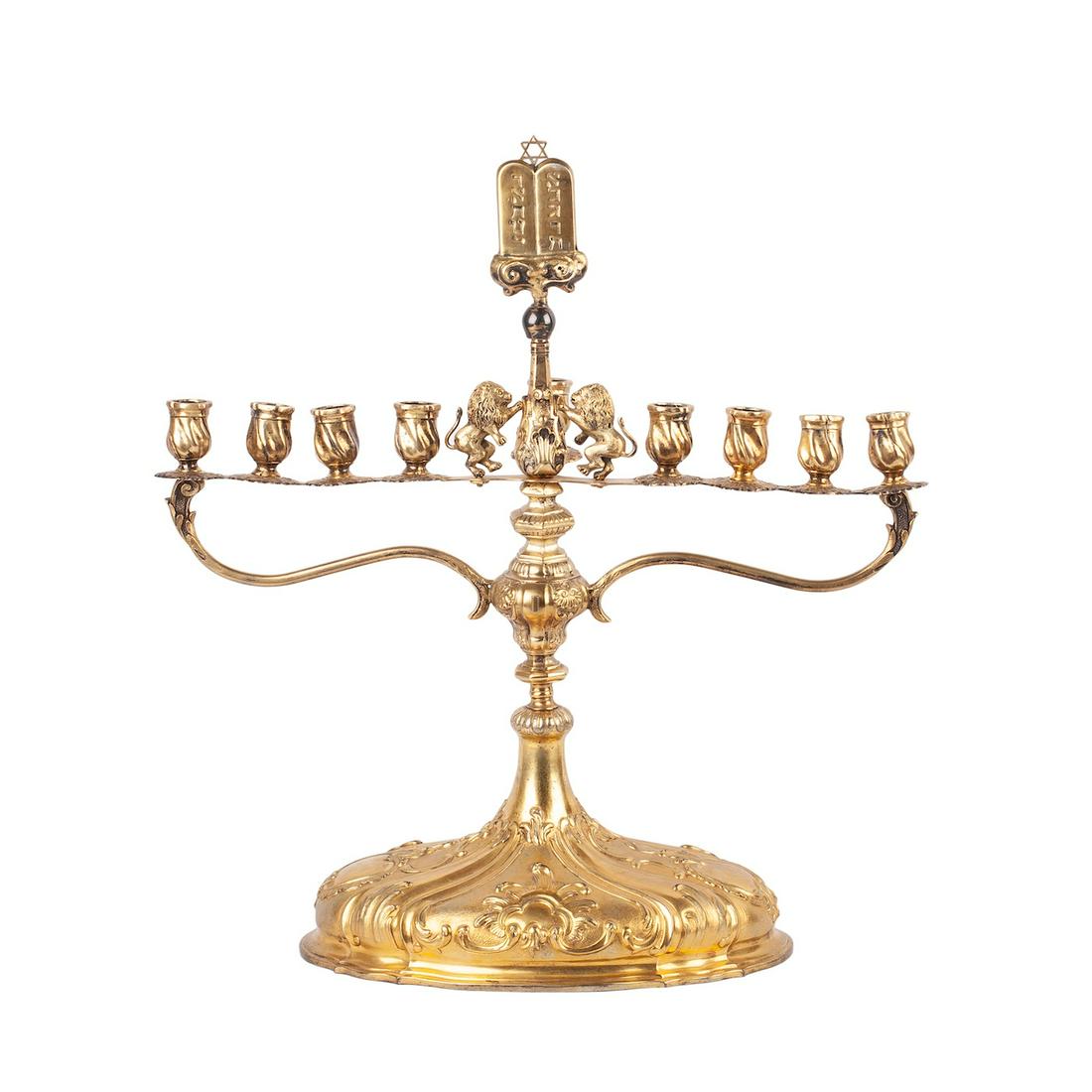 An impressive rococo style Menorah — image 4