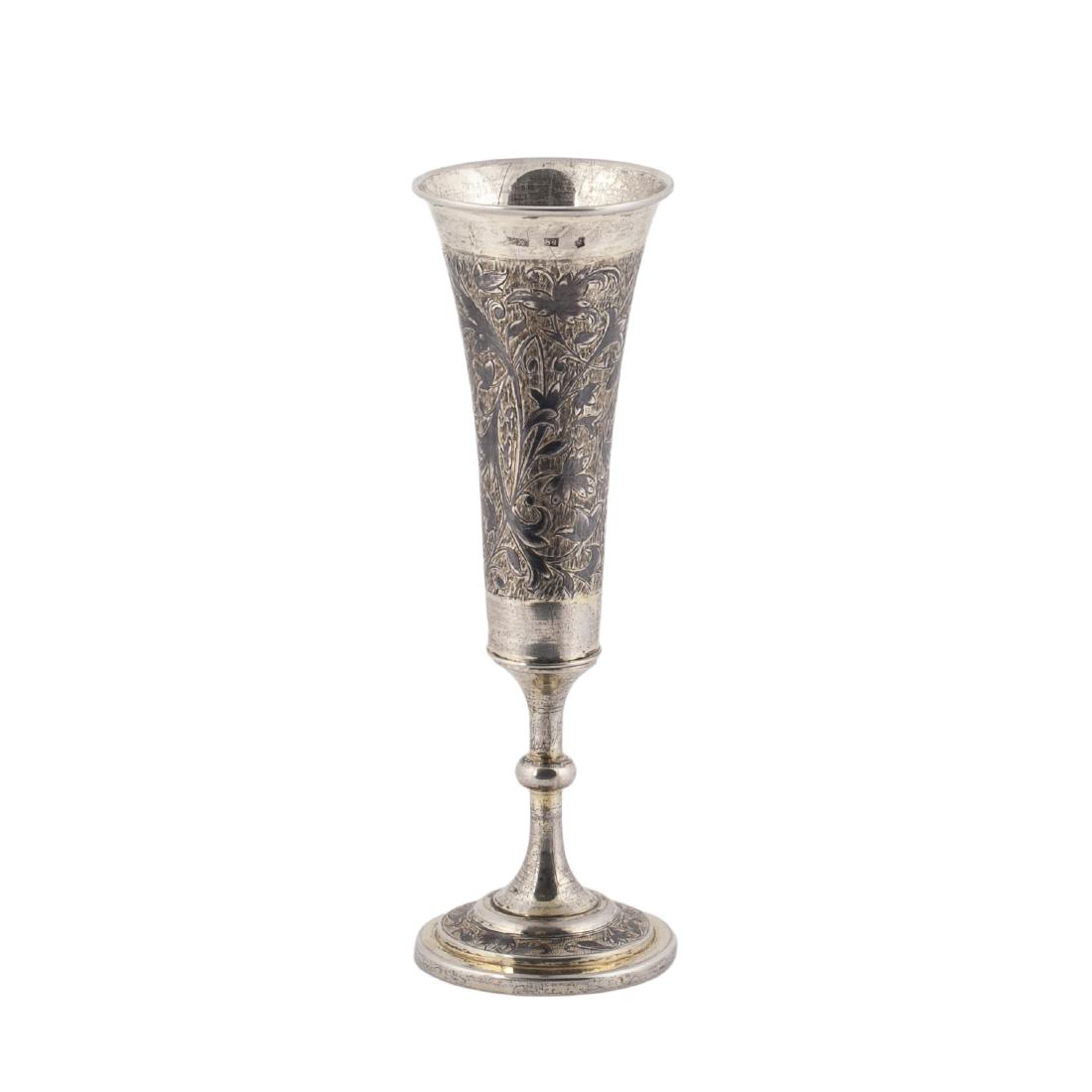 Russian silver and niello champagne goble — image 1