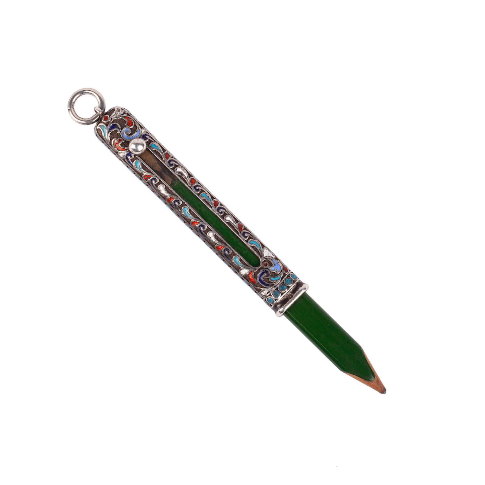 A Russian silver an enamel pencil holder — image 2