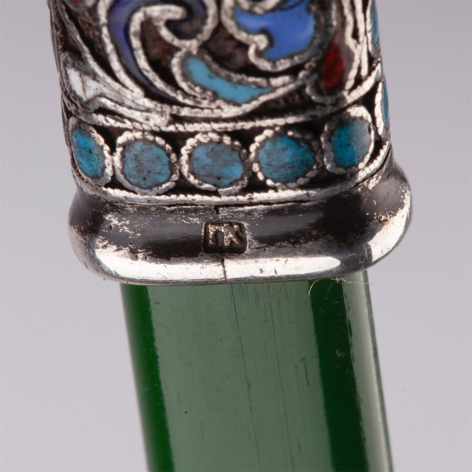 A Russian silver an enamel pencil holder — image 4