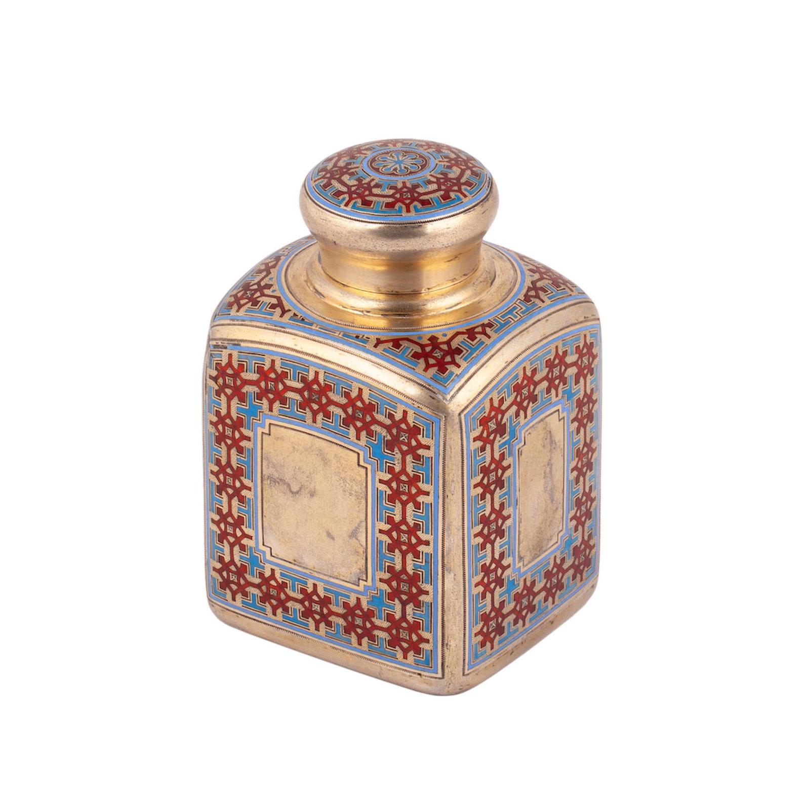 A Silver-gilt tea caddy in Russian style — image 1