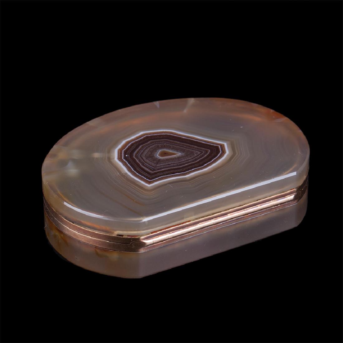 Russian gold and agate stone snuff-box — image 2