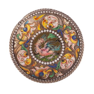 A Russian silver-gilt and painted enamel saucer — image 2