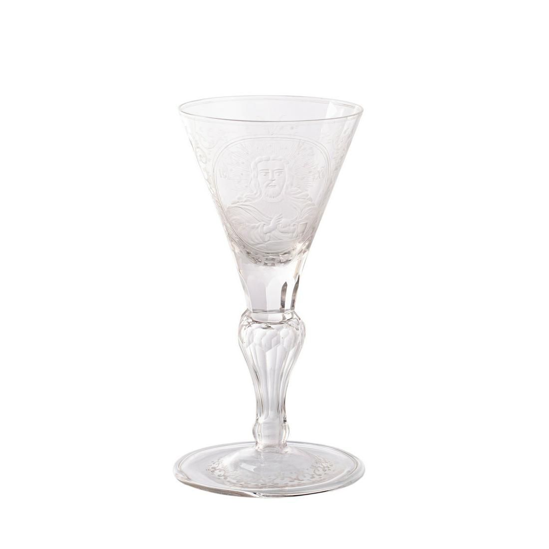 An unusual Russian glass with depiction — image 1