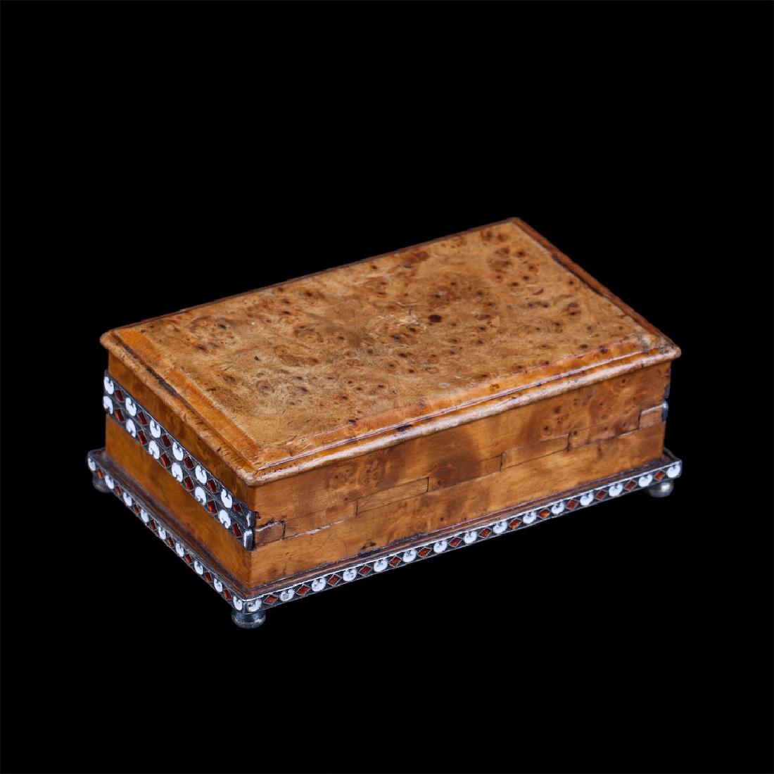 Russian silver and enamel box with inscription — image 2