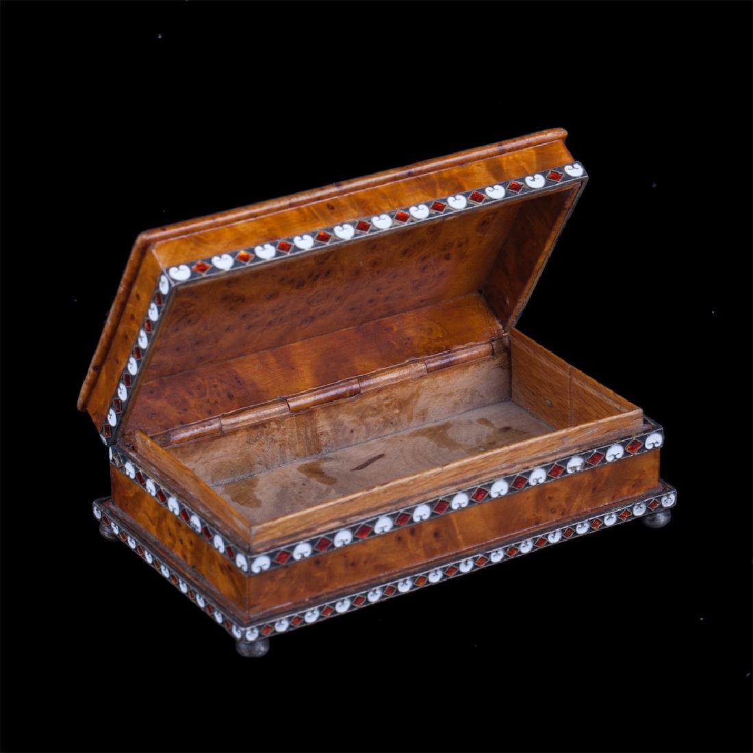 Russian silver and enamel box with inscription — image 3
