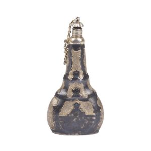 Russian silver and niello flask with Genre scene — image 3