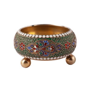 A pair of massive silver and enamel salt cellars — image 3
