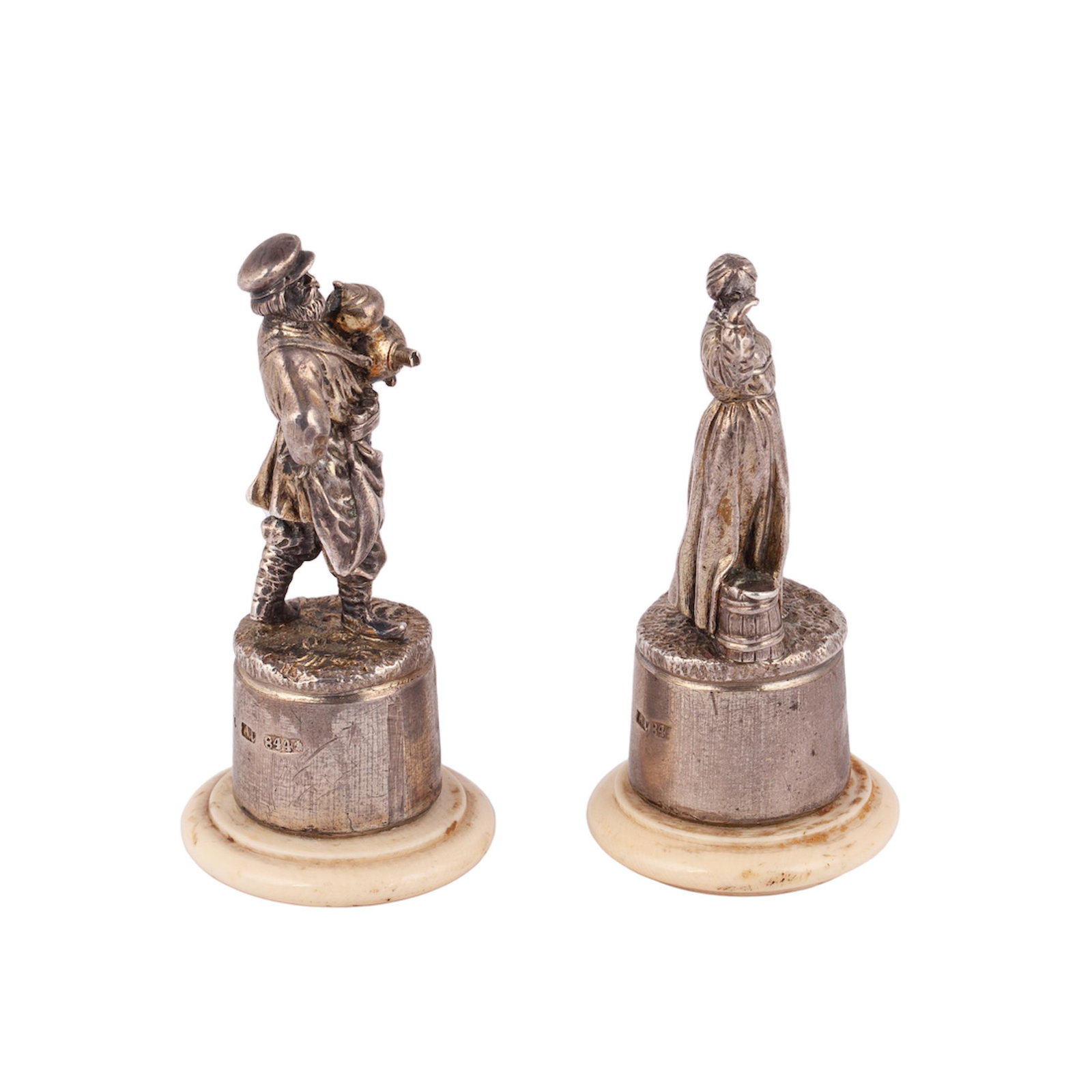 A pair of Russian silver figures "Peasants" — image 2