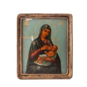 Rare Russian travel icon "Nursing Madonna" — image 1