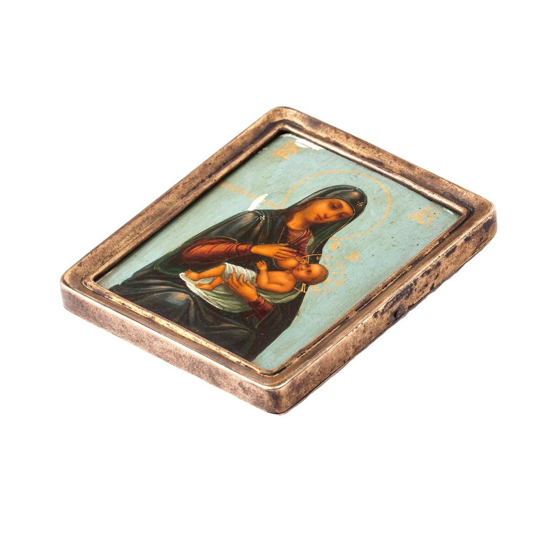 Rare Russian travel icon "Nursing Madonna" — image 2