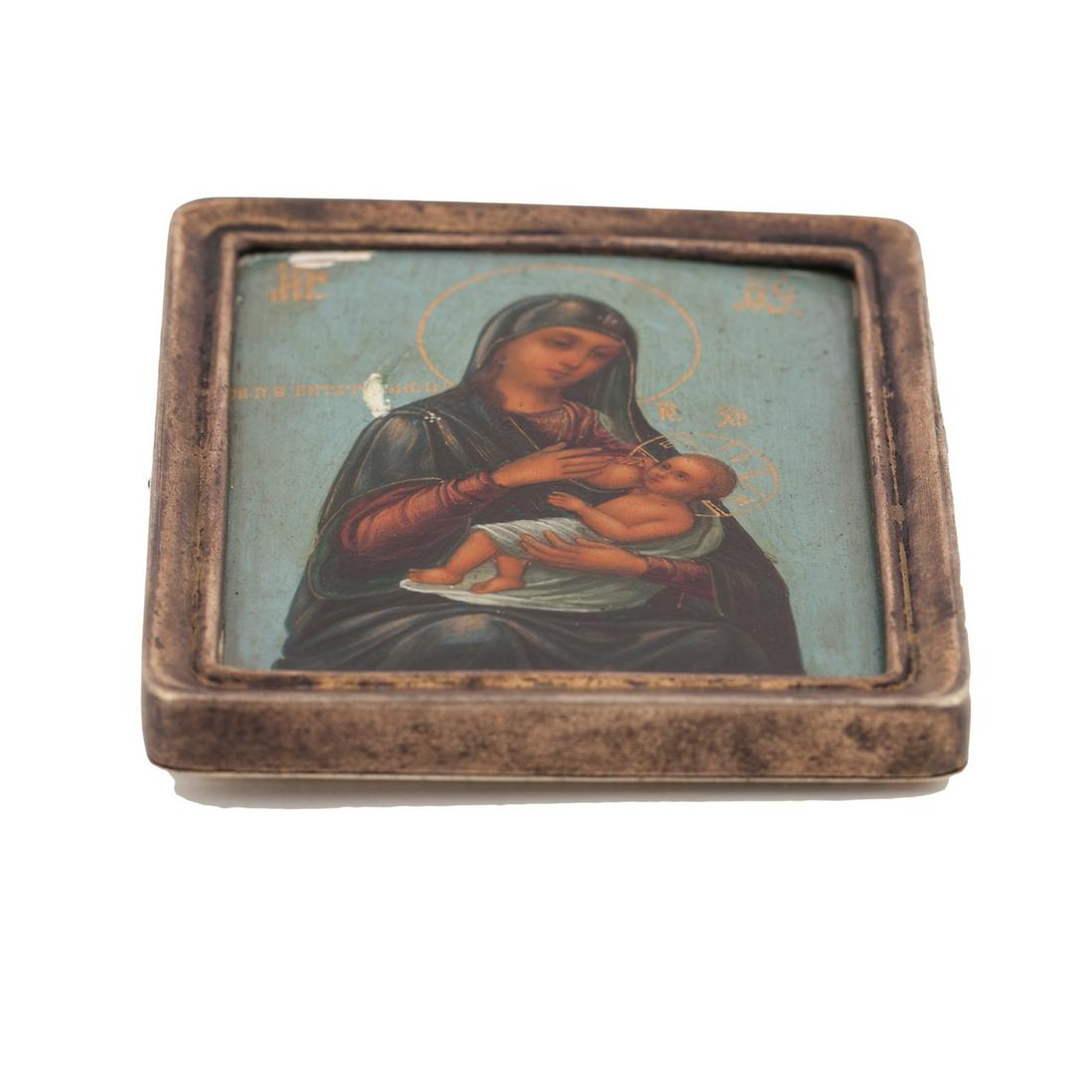 Rare Russian travel icon "Nursing Madonna" — image 4