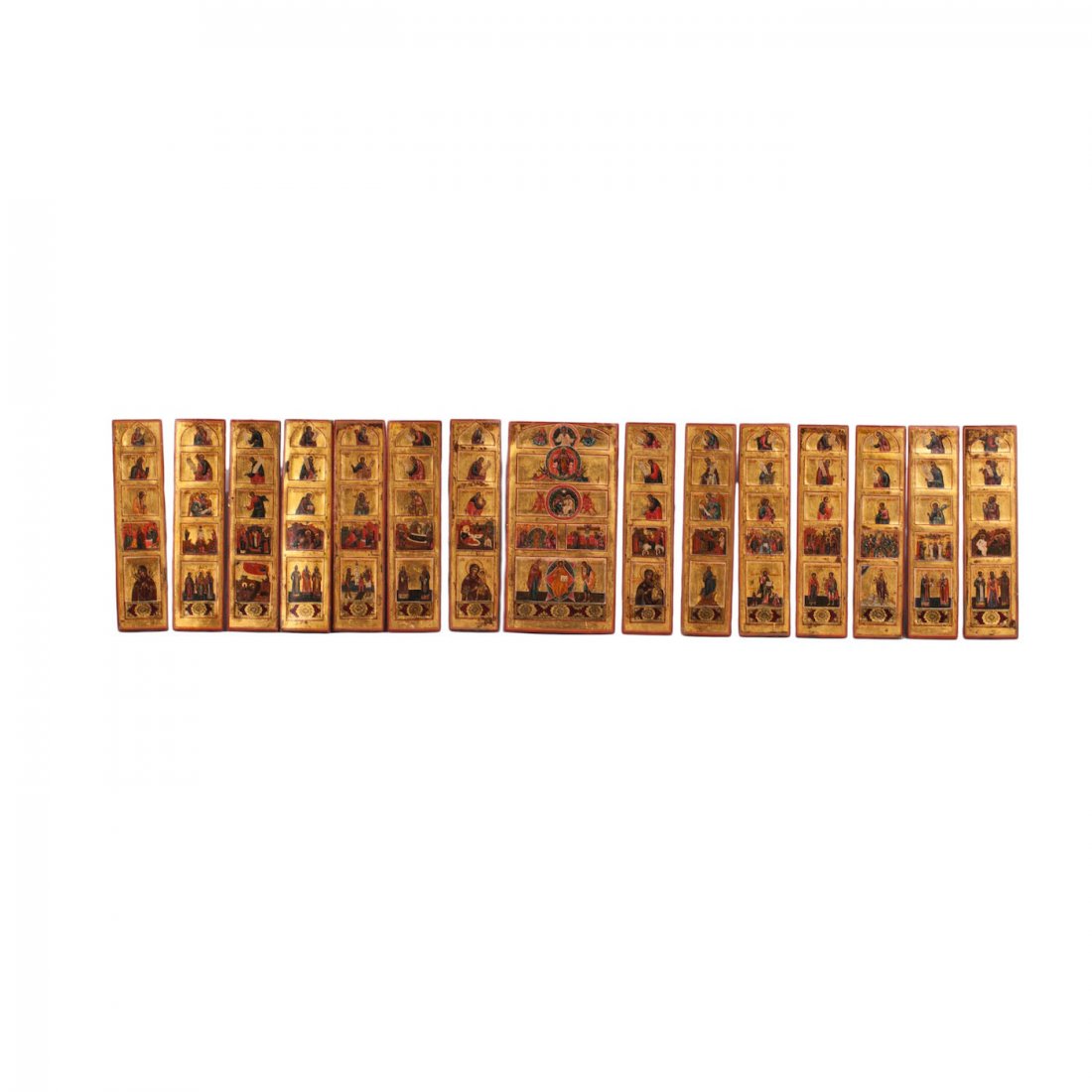 Russian 15-panel portable iconostasis — image 1
