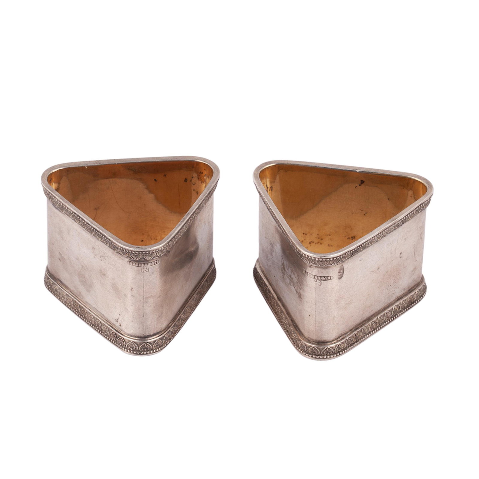A pair of Russian silver napkin rings — image 2