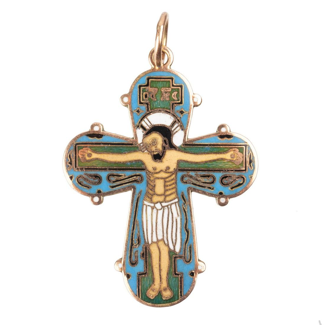 Russian gold 14K wearable cross — image 1