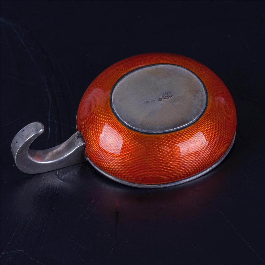 Russian silver-gilt and guilloche enamel kovsh — image 4
