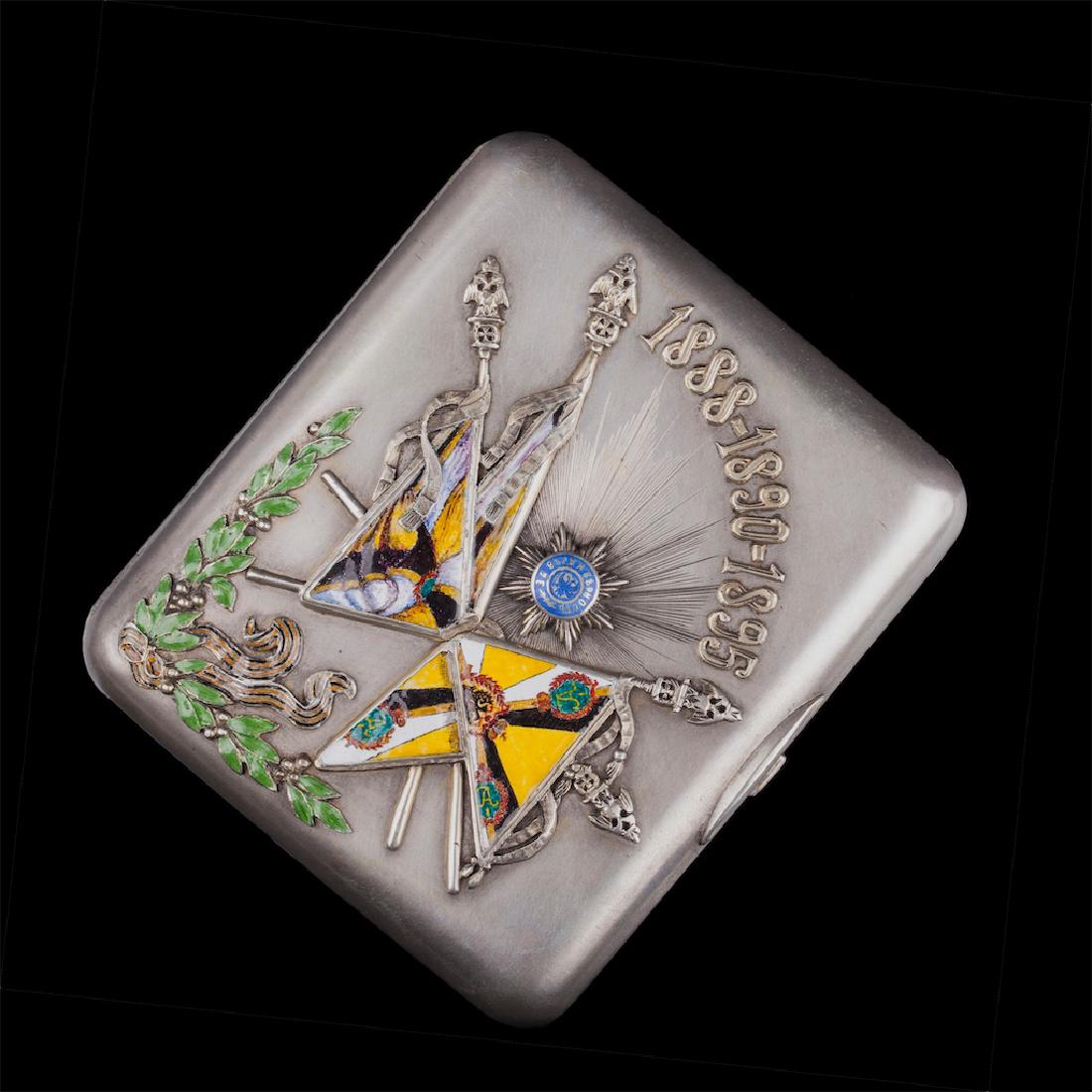 Russian silver and enamel cigarette case — image 1