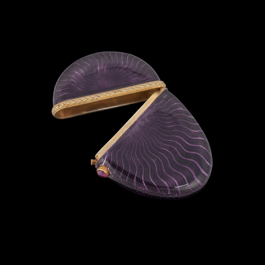 Faberge silver and guilloche enamel match-box — image 4