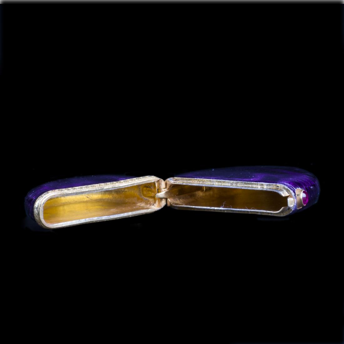 Faberge silver and guilloche enamel match-box — image 5