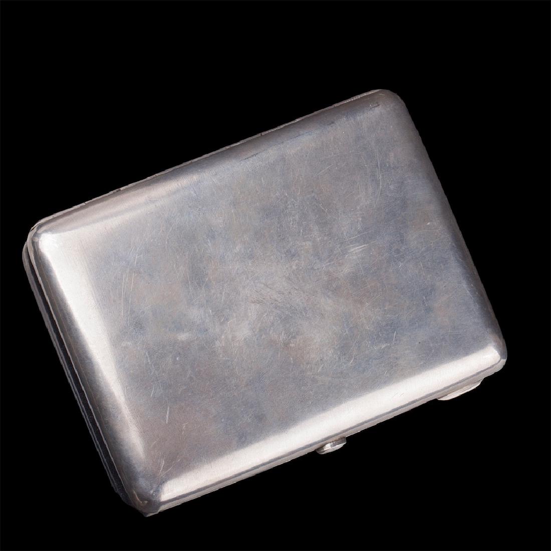 Russian cast silver-gilt cigarette case — image 2