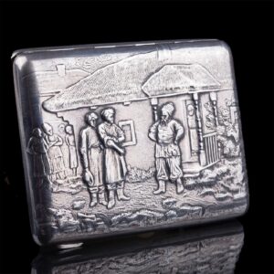 Russian cast silver-gilt cigarette case — image 3