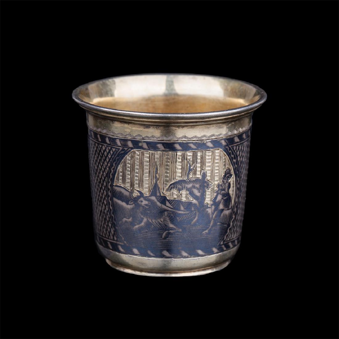 Russian silver-gilt and niello beaker — image 2