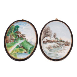 A pair of bas-relief porcelain plaques, Gardner's — image 1