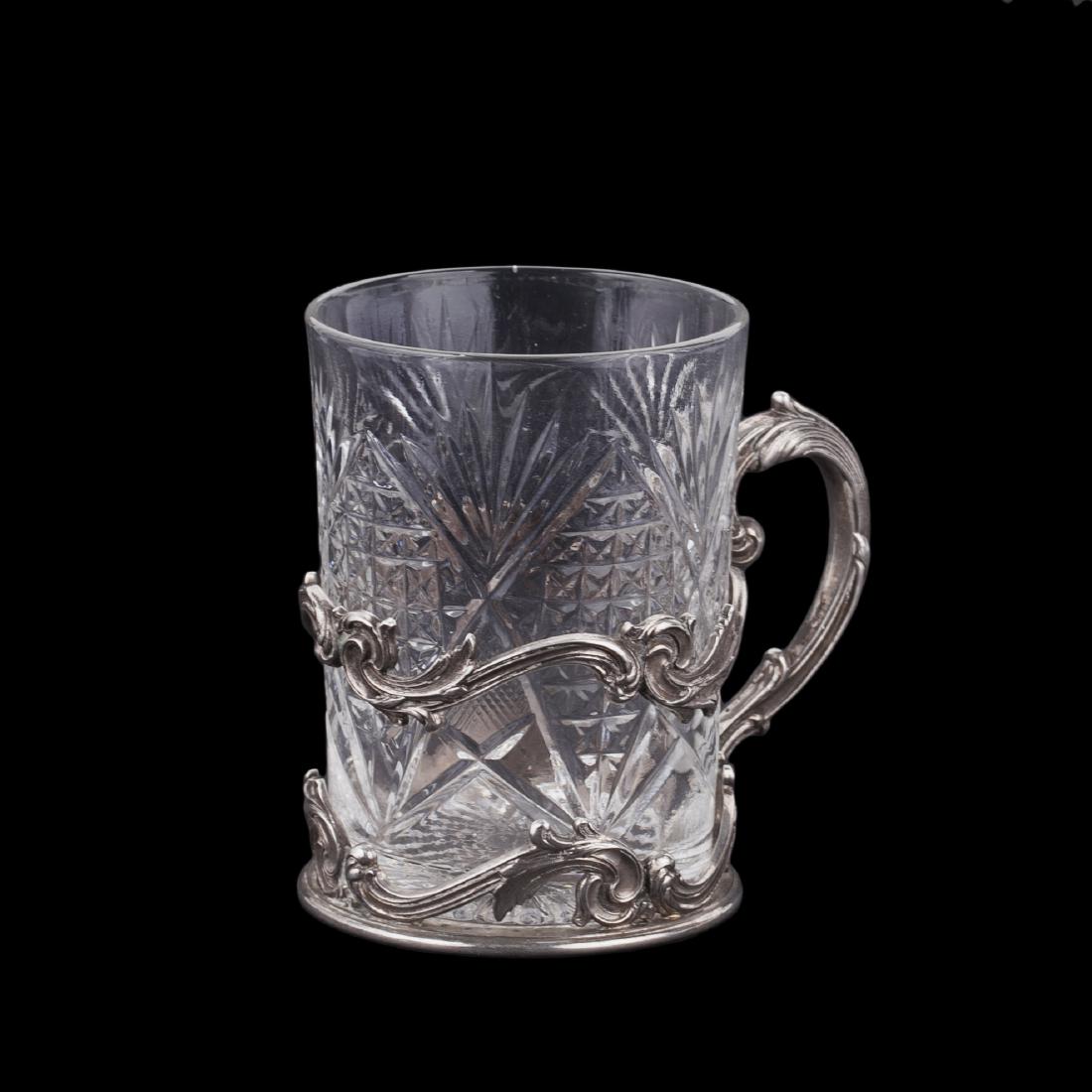 Faberge silver tea glass holder — image 1
