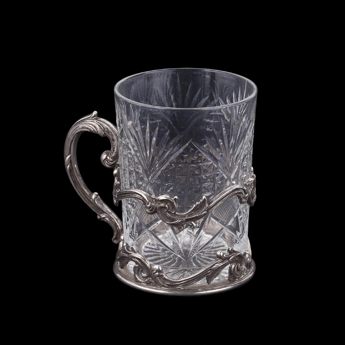 Faberge silver tea glass holder — image 2