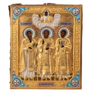 Russian icon Three Holy Hierarchs — image 1