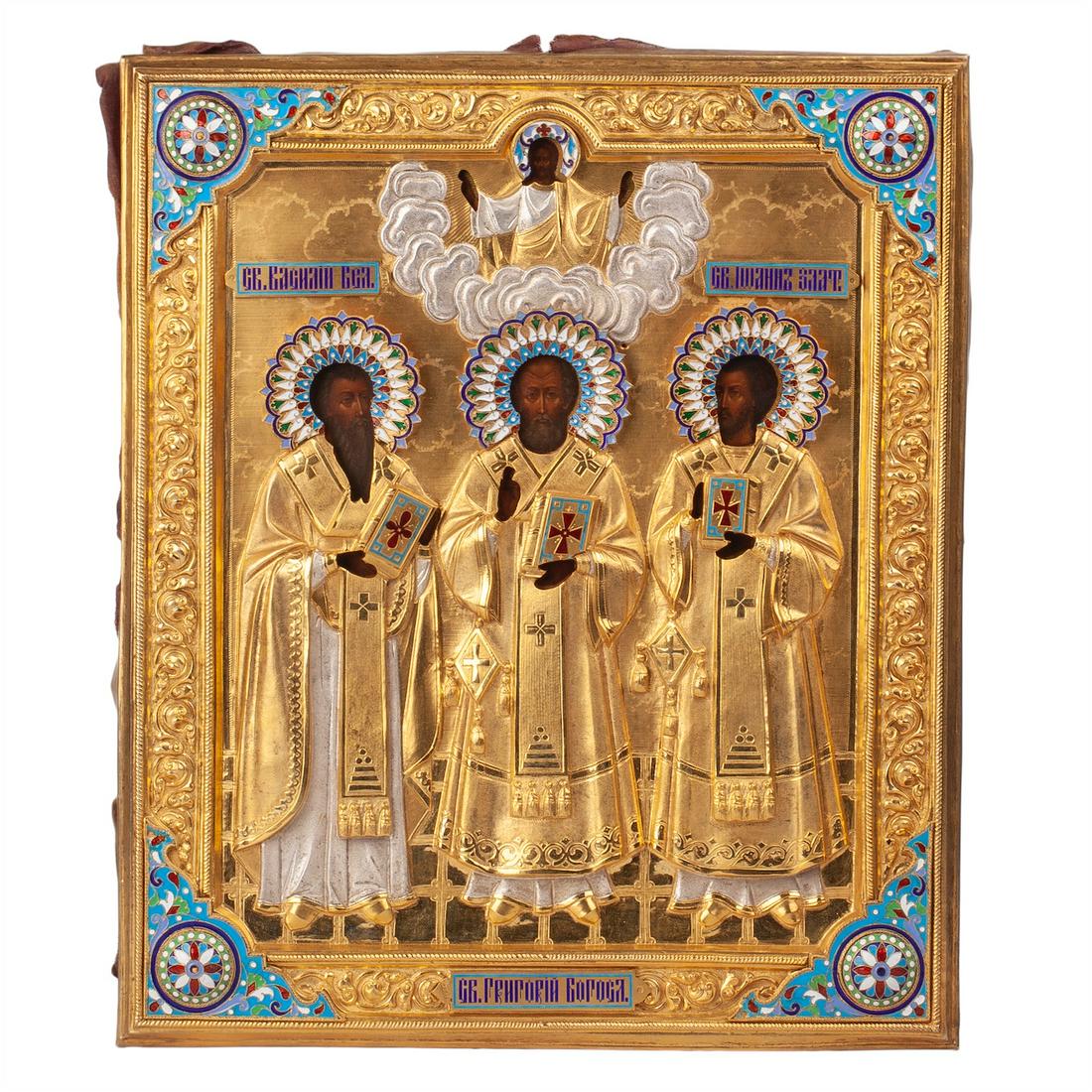 Russian icon Three Holy Hierarchs — image 1