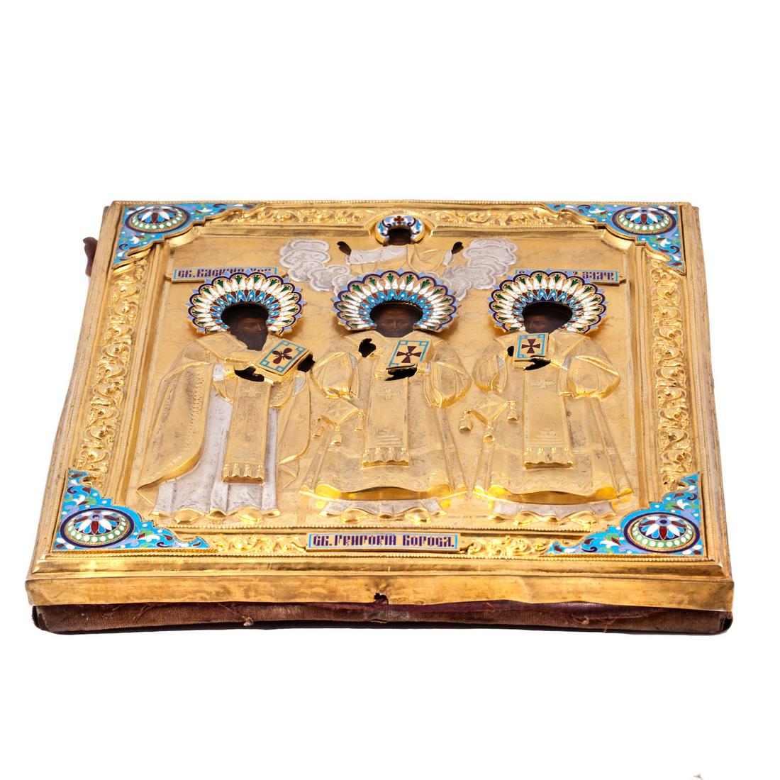 Russian icon Three Holy Hierarchs — image 4