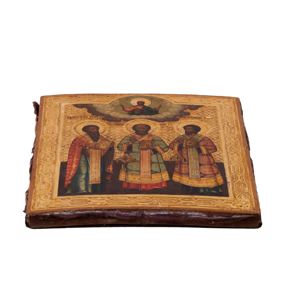 Russian icon Three Holy Hierarchs — image 7