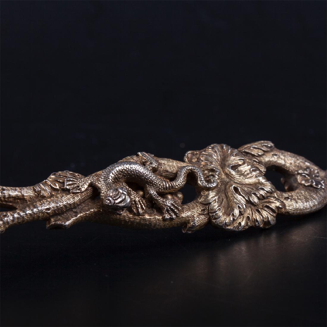 Russian cast silver-gilt spoon set of 2 pieces — image 3