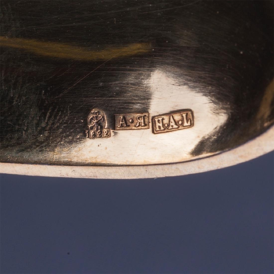 Russian cast silver-gilt spoon set of 2 pieces — image 4